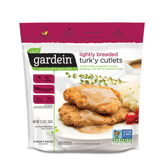 Frozen Gardein Deliciously Meat-Free Lightly Breaded Turk'y Cutlets 350g