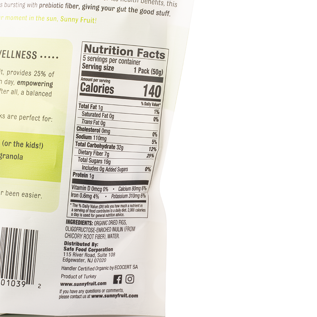 Sunny Fruit Organic Dried Figs with Added Prebiotics 250g