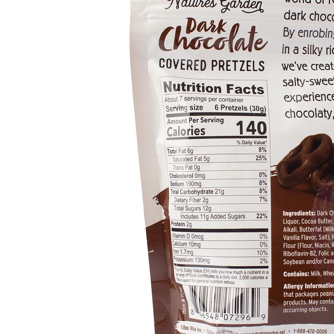 Nature's Garden Dark Chocolate Covered Pretzels 198g