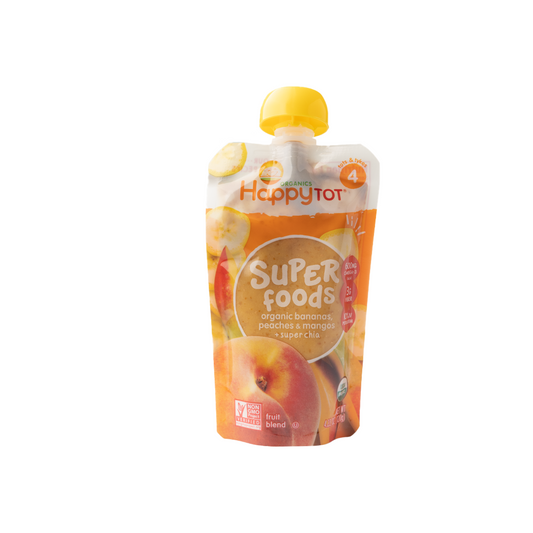 Happy Tot Super Foods Organic Bananas, Peaches, Mangos & Chia Stage 4 120g