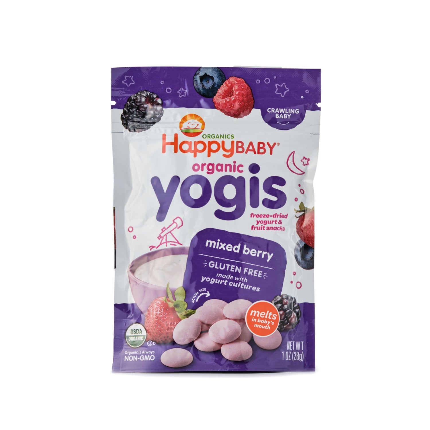 Happy Baby Organic Greek Yogis Mixed Berry 28g - Main Image