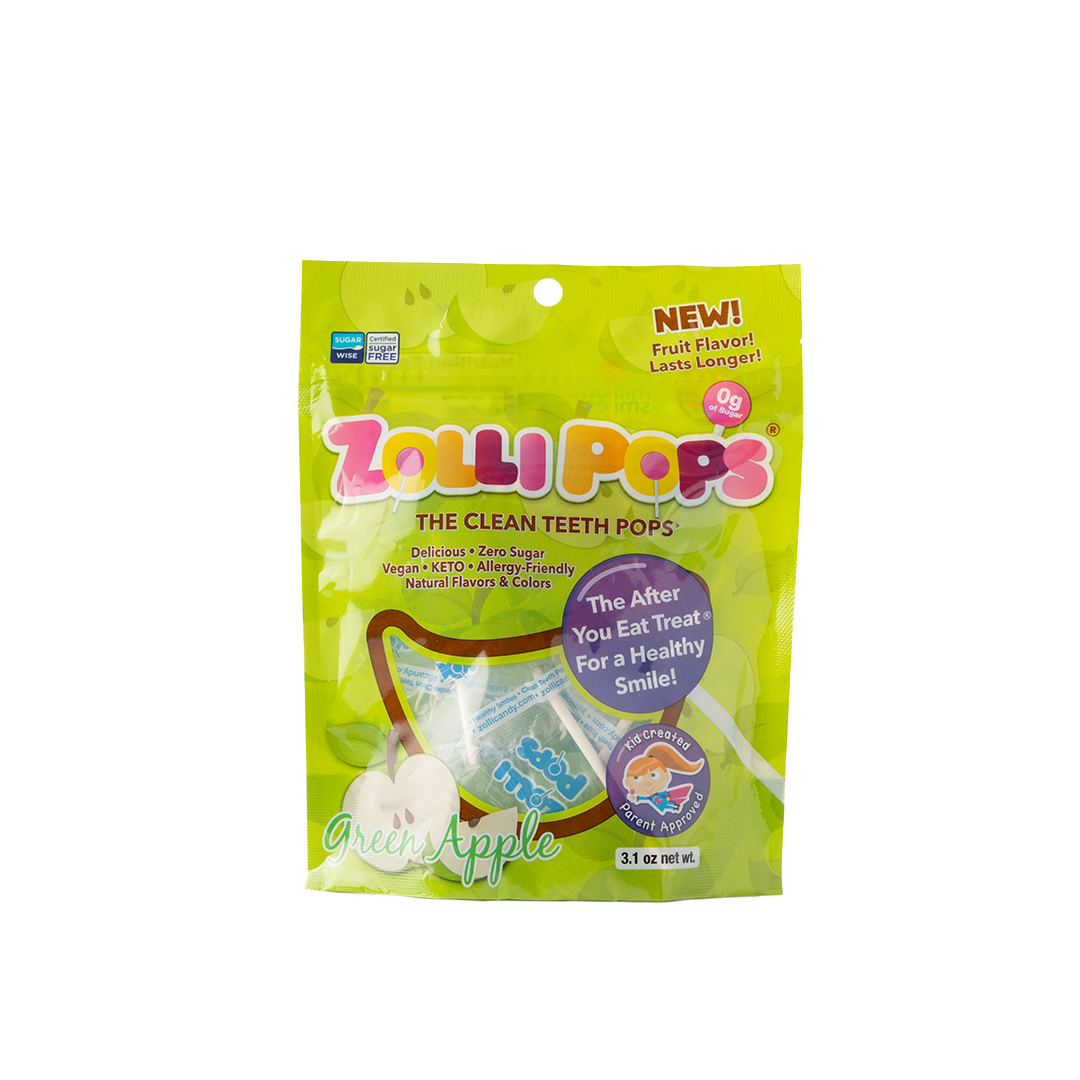 Zollipops Green Apple Clean Teeth Lollipops 3.1 oz