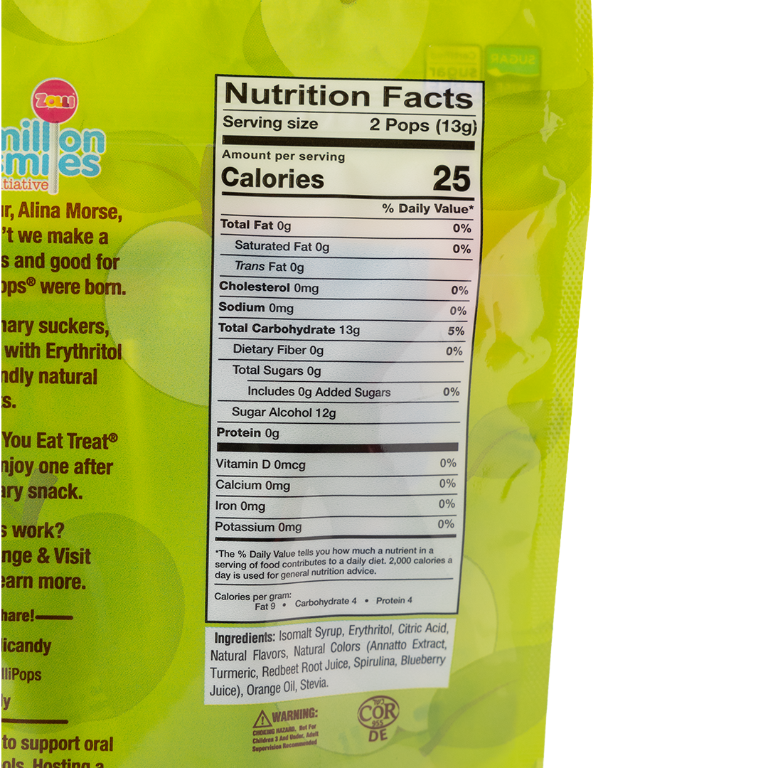 Zollipops Green Apple Clean Teeth Lollipops 3.1 oz