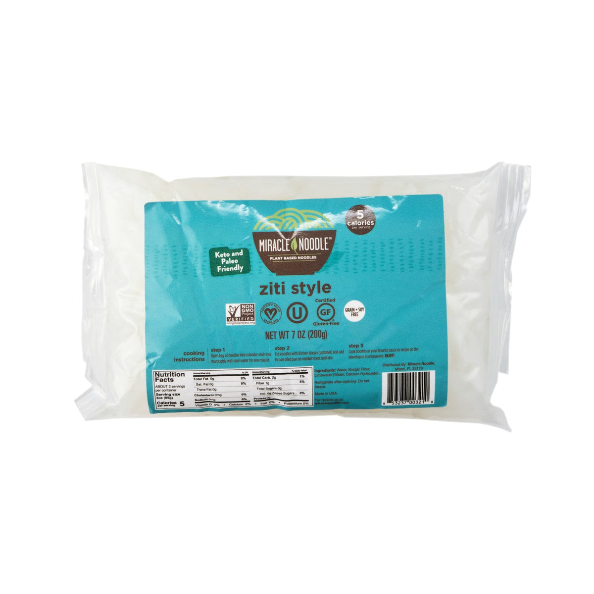 Miracle Noodle Ziti Shirataki Pasta 200g