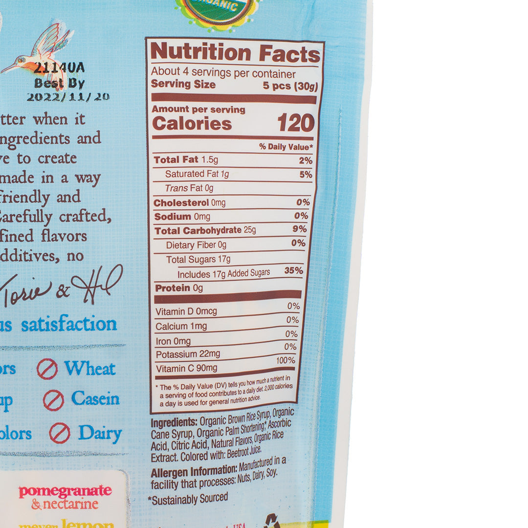 Torie & Howard Organic Chewie Fruities Meyer Lemon & Raspberry 113.4g