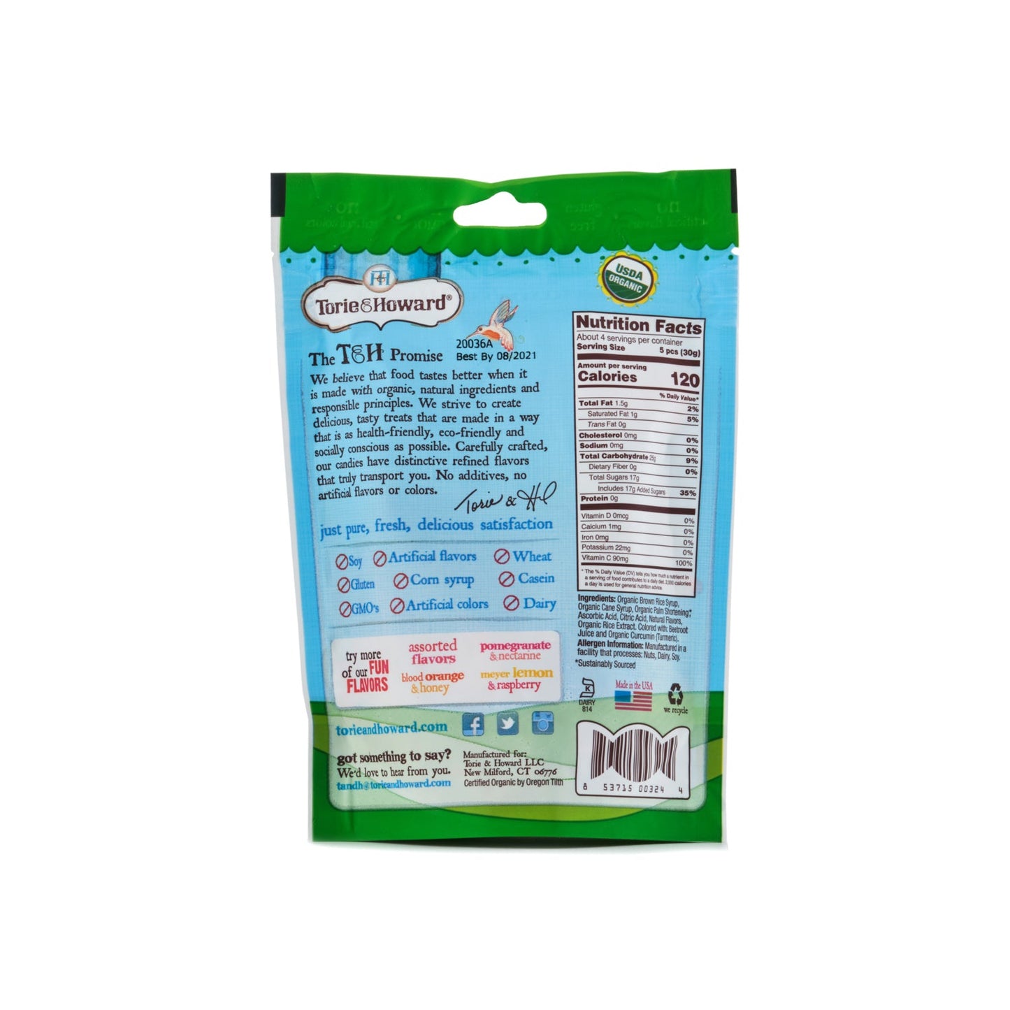 Torie & Howard Organic Assorted Chewy Fruities 113g