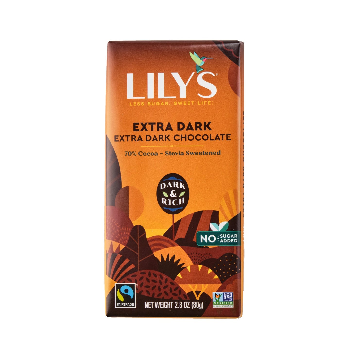 Lily's Sweets Extra Dark Chocolate Bar 70% Cocoa 80g