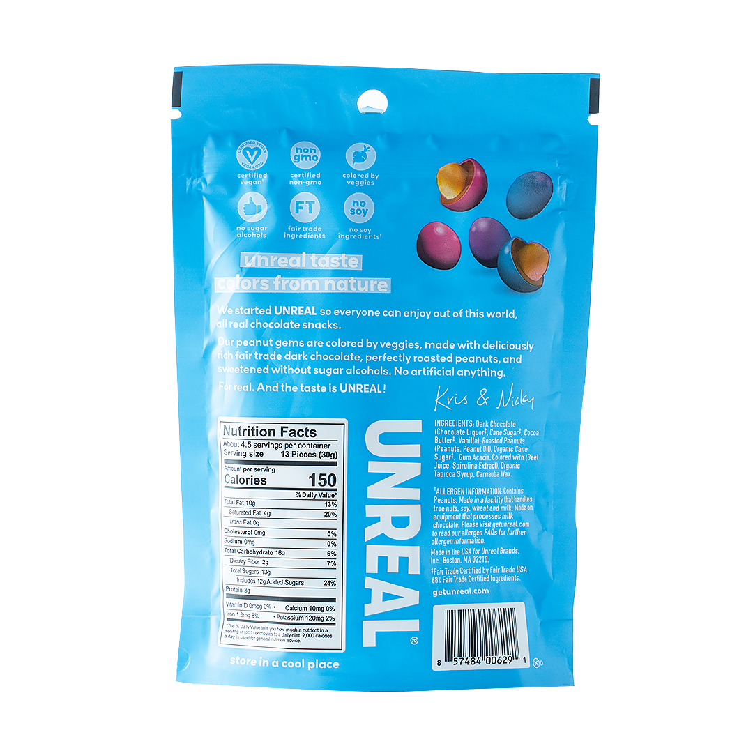 Unreal Gems Dark Chocolate Peanut 142g