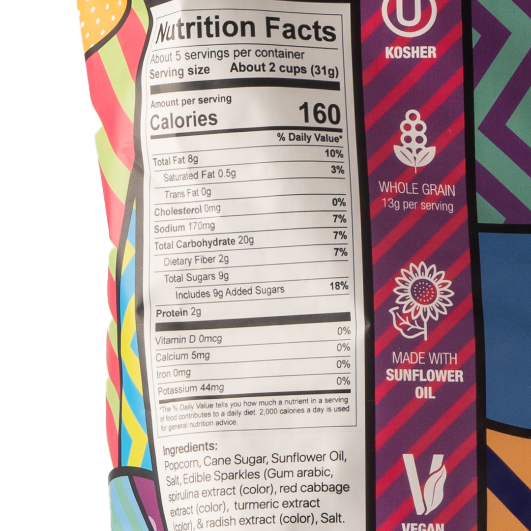 Pop Art Kettle Sweet & Salty with Plant Based Sparkles Popcorn 142g