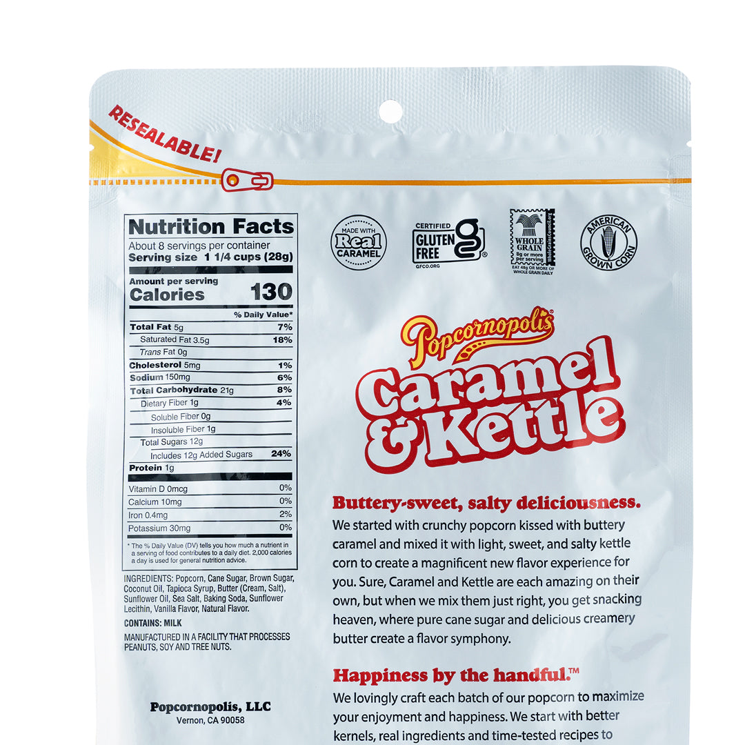 Popcornopolis Caramel & Kettle Popcorn 213g