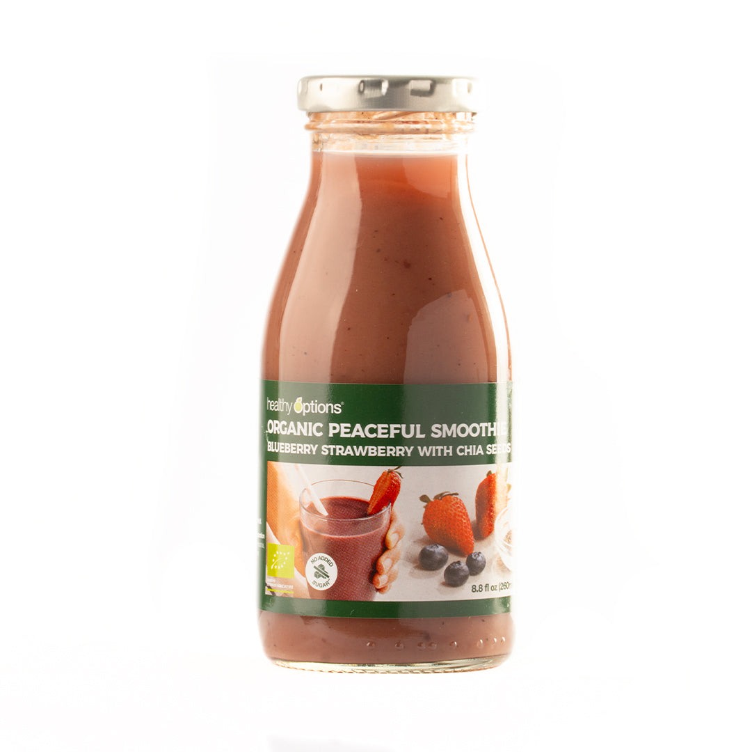Healthy Options Organic Peaceful Smoothie Blueberry Strawberry with Chia Seeds 260ml
