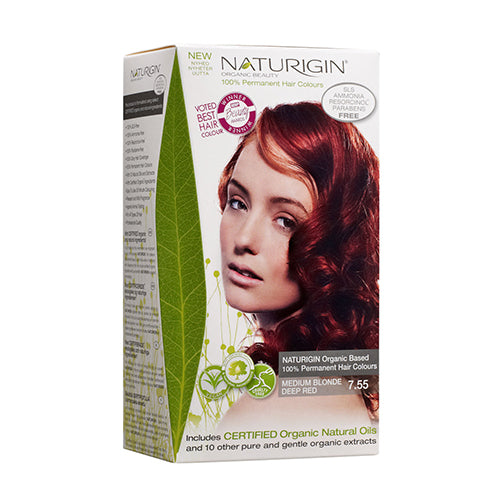 Naturigin 7.55 Medium Blonde Deep Red 100% Permanent Hair Colour