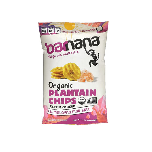Barnana Organic Ridged Plantain Chips Himalayan Pink Sea Salt 140g