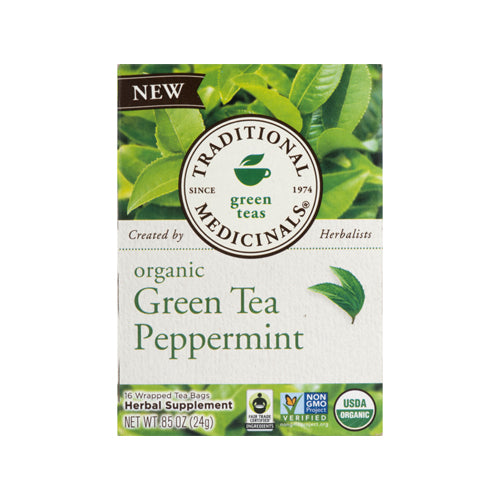 Traditional Medicinals Organic Green Tea Peppermint 16 Tea Bags