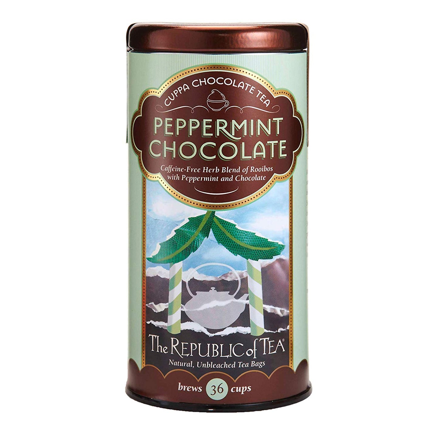 Republic Of Tea Peppermint Cuppa Chocolate 36 Tea Bags