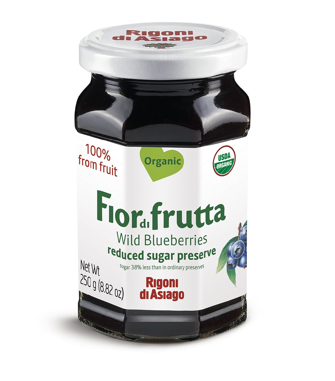 Fiordifrutta Organic Wild Blueberry Fruit Spread 250g