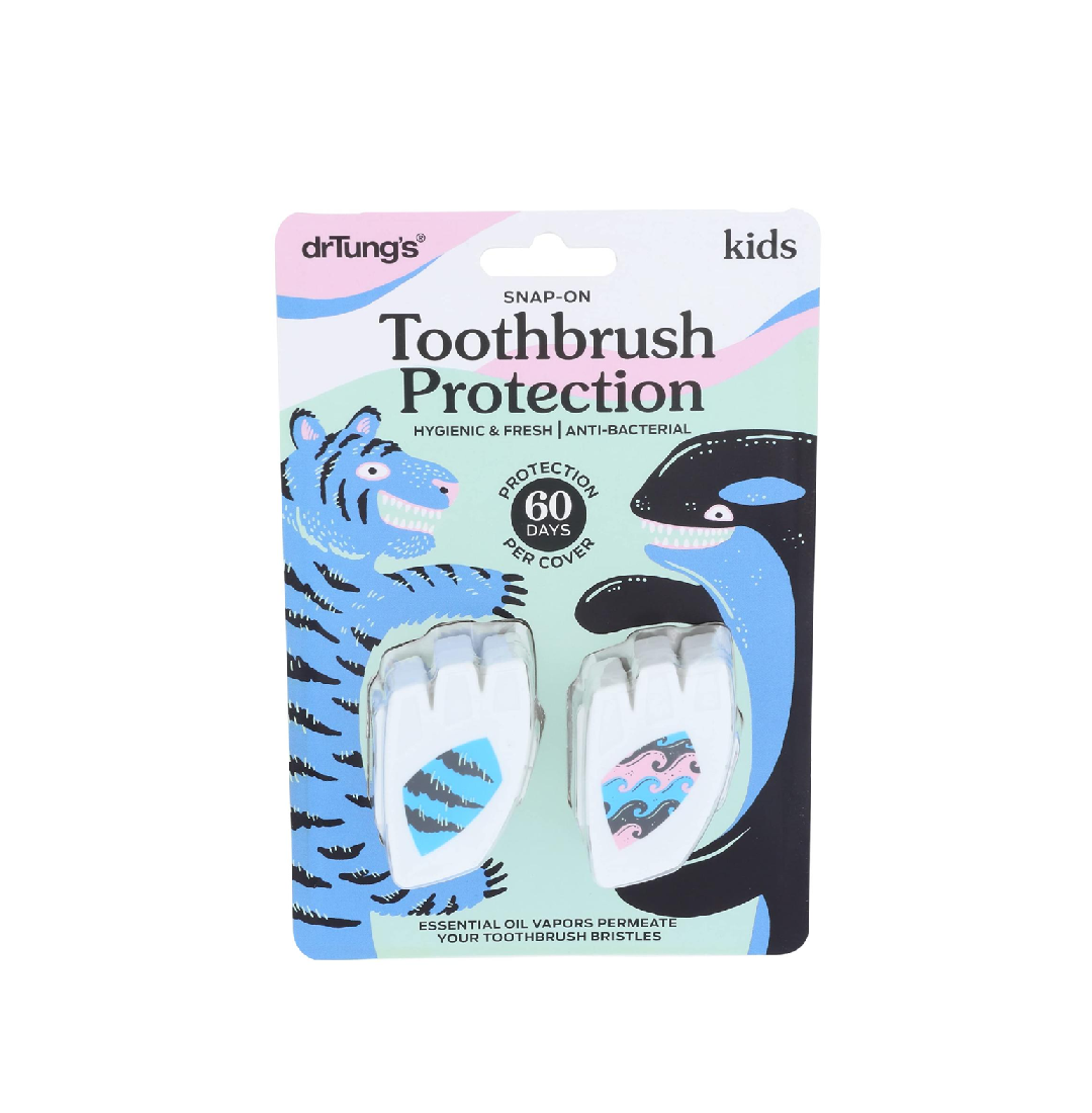 Dr Tungs Snap On Toothbrush Protection for Kids 2pk