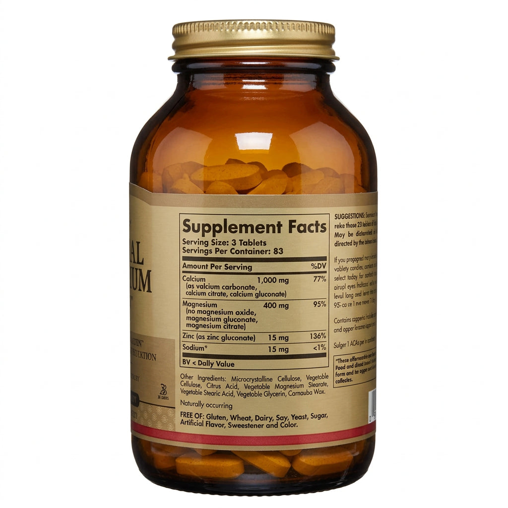 Solgar Calcium Magnesium Plus Zinc 250 Tablets