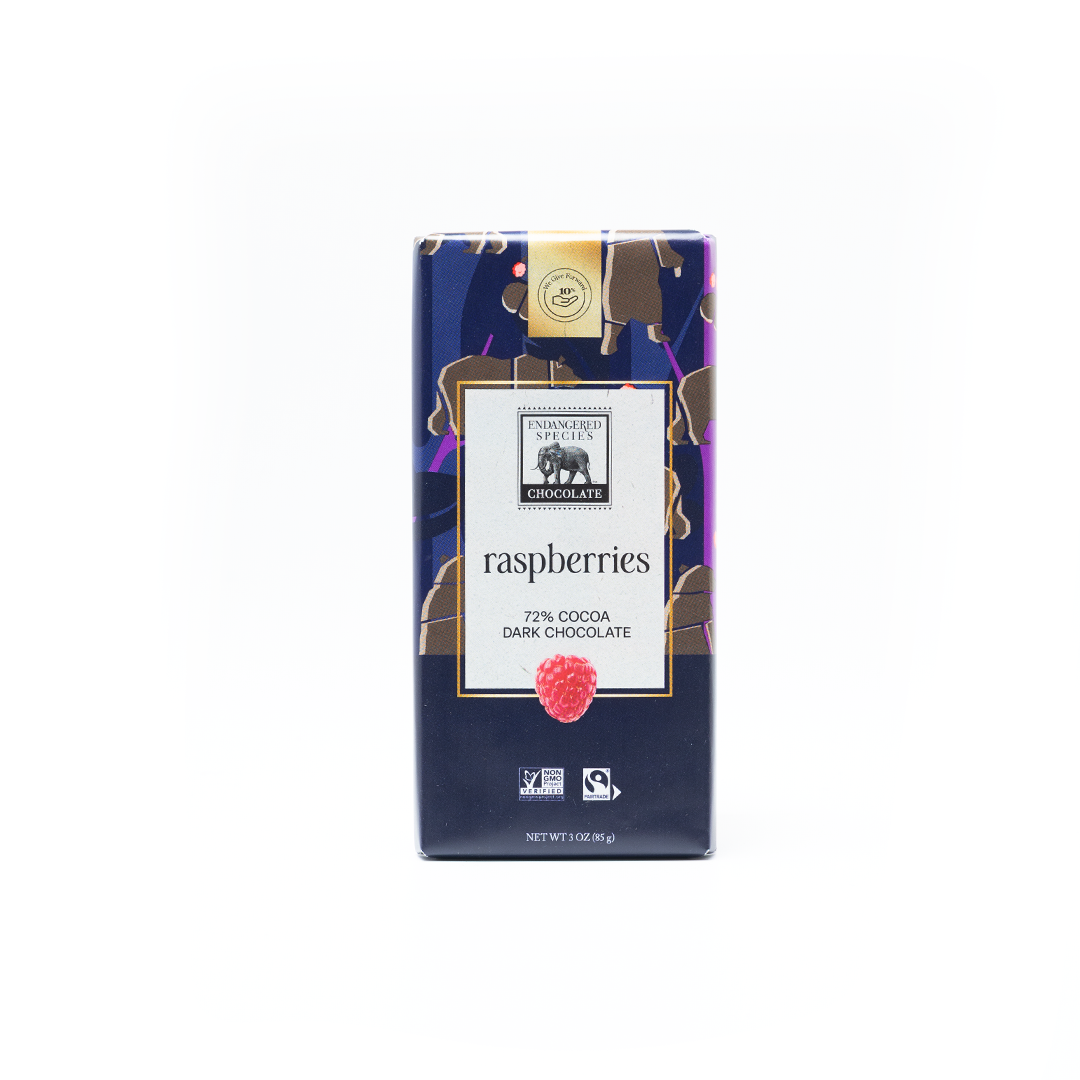 Endangered Species Chocolate Dark Chocolate with Raspberries 72% Cocoa 85g