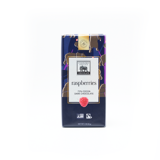 Endangered Species Chocolate Dark Chocolate with Raspberries 72% Cocoa 85g