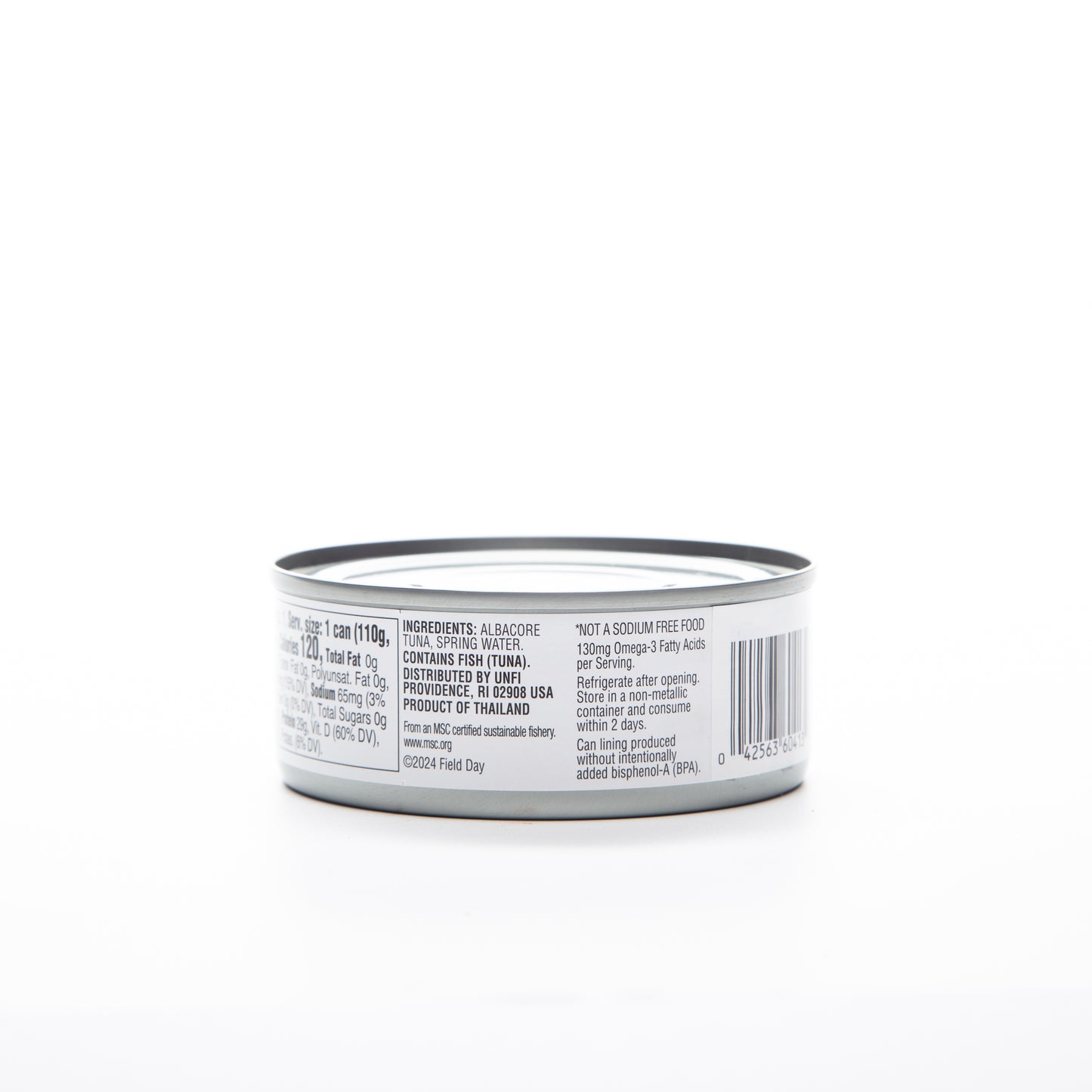 Field Day No Salt Added Wild Caught Chunk White Albacore Tuna 142g