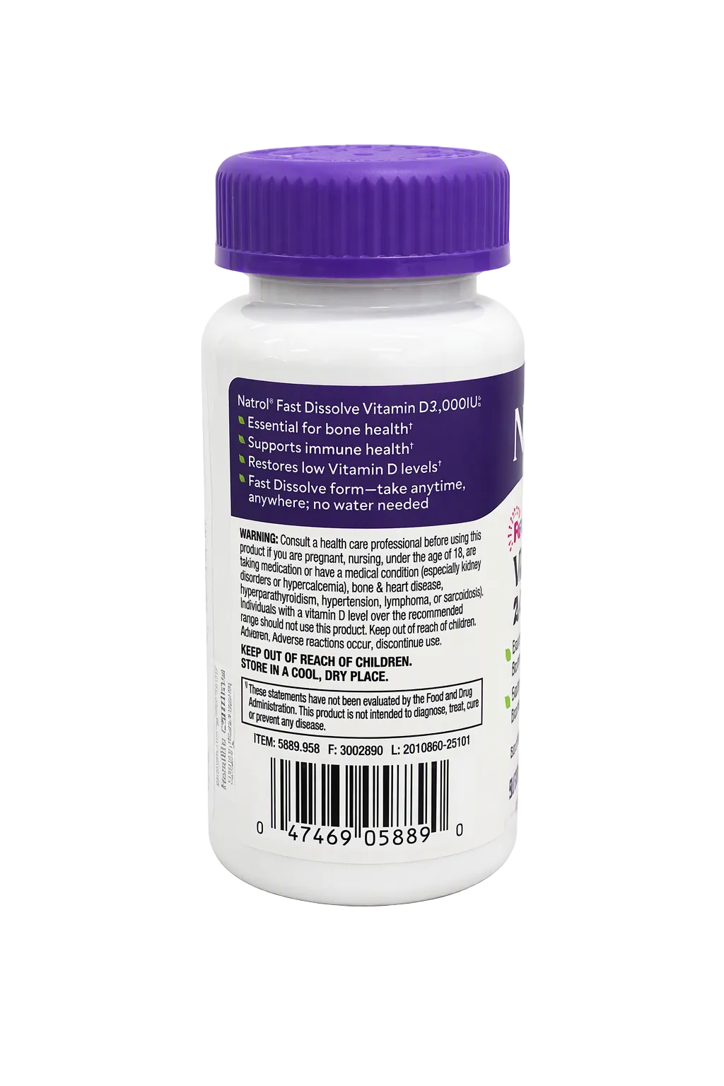 Natrol Vitamin D3 2000IU Fast Dissolve 90 Tablets