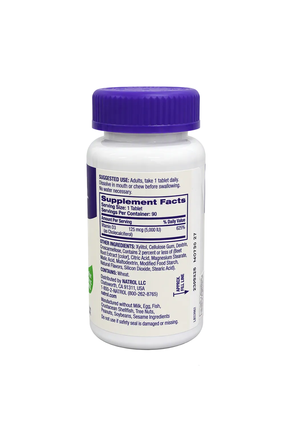 Natrol Vitamin D3 5000IU Fast Dissolve 90 Tablets