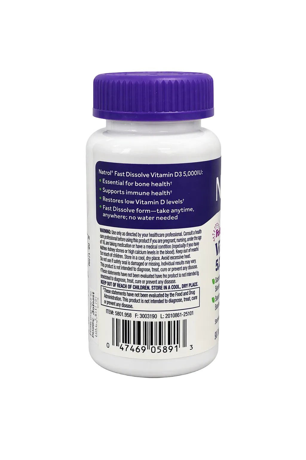 Natrol Vitamin D3 5000IU Fast Dissolve 90 Tablets