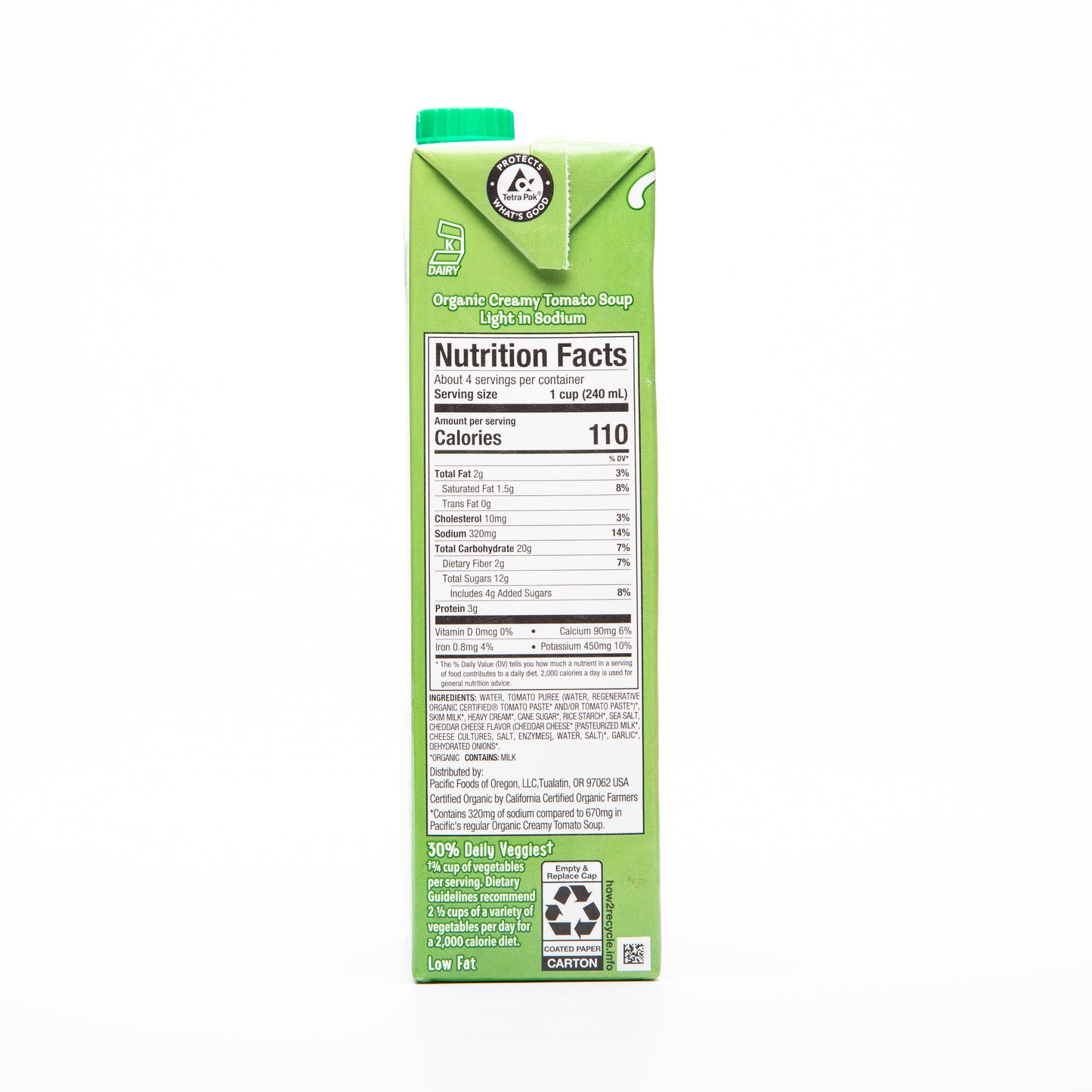 Pacific Foods Organic Creamy Tomato Soup Light in Sodium 946ml