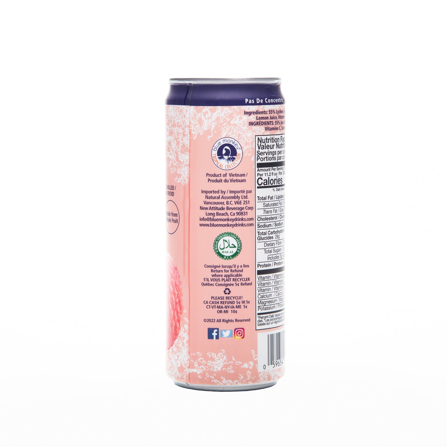 Blue Monkey Sparkling Lychee Juice 330ml