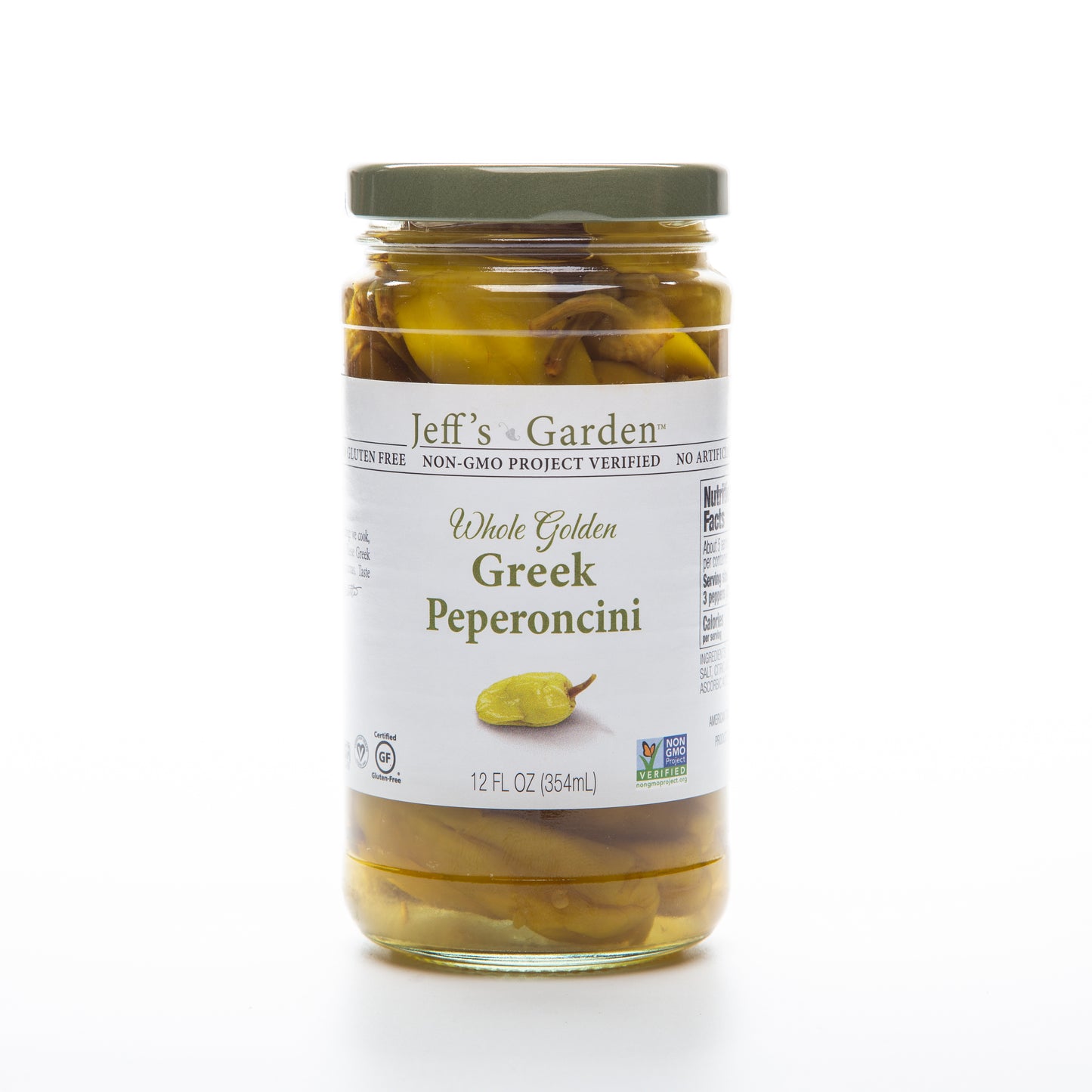 Jeff's Garden Whole Golden Greek Peperoncini 354ml