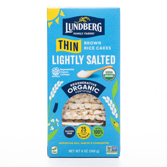 Lundberg Organic Thin Brown Rice Cakes Lightly Salted 168g