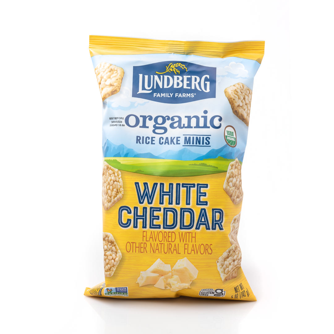 Lundberg White Cheddar Rice Cake Minis 142g – Healthy Options
