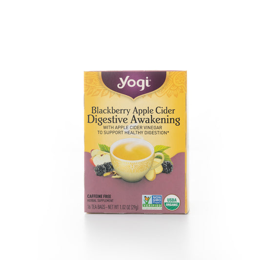 Yogi Blackberry Apple Cider Digestive Awakening Tea 16 tea bags
