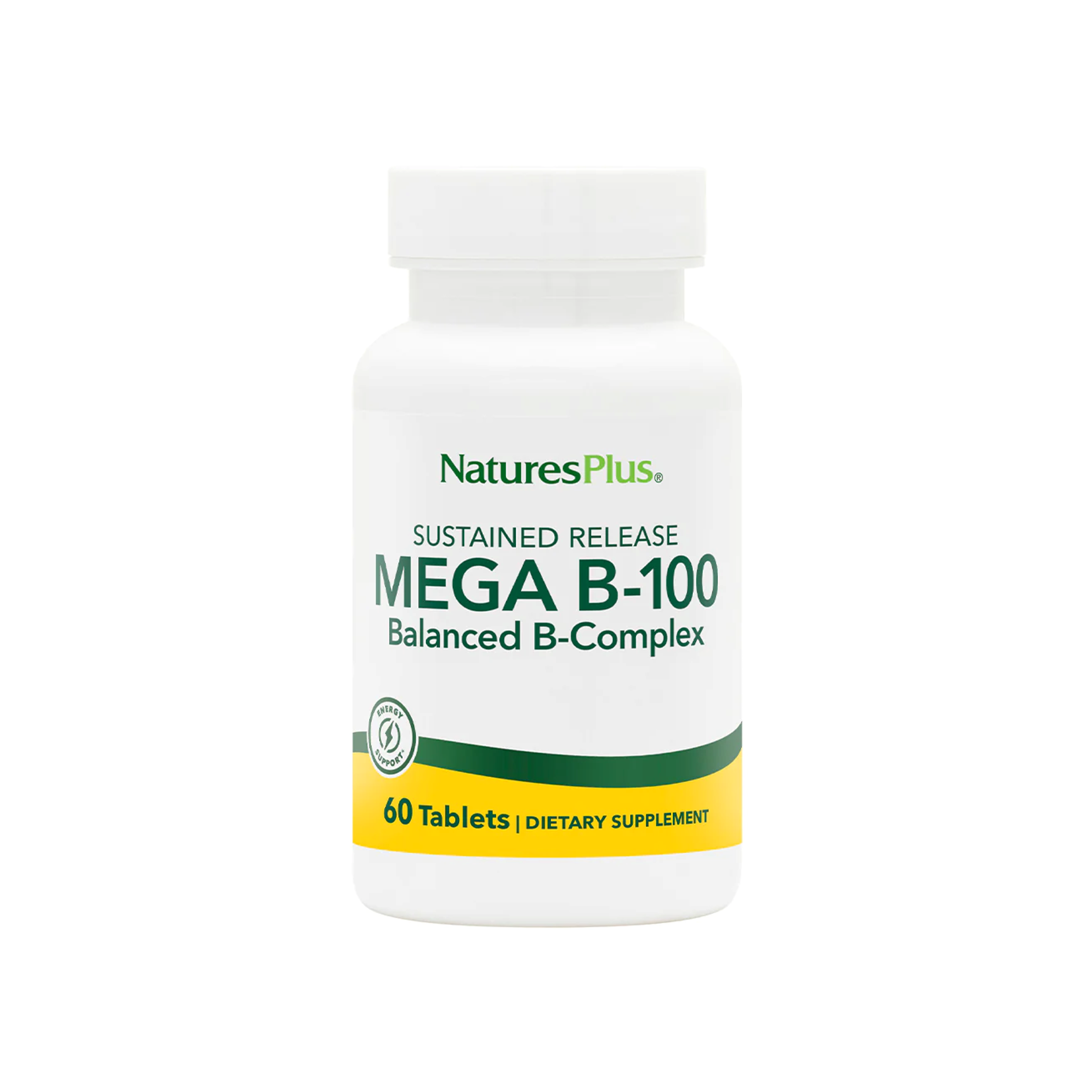 Nature's Plus Mega B-100 Sustained Release B Complex 60 Tablets ...