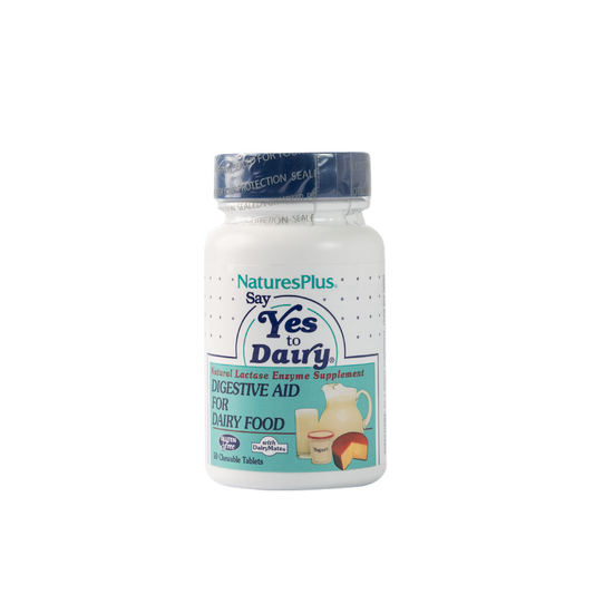 Nature's Plus Say Yes To Dairy Digestive Aid 60 Chewable Tablets