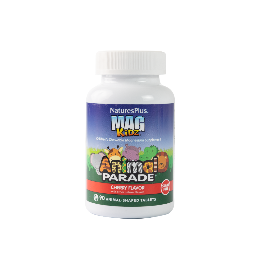 Nature's Plus Animal Parade Magnesium 90 Tablets Sugar Free Cherry Flavor