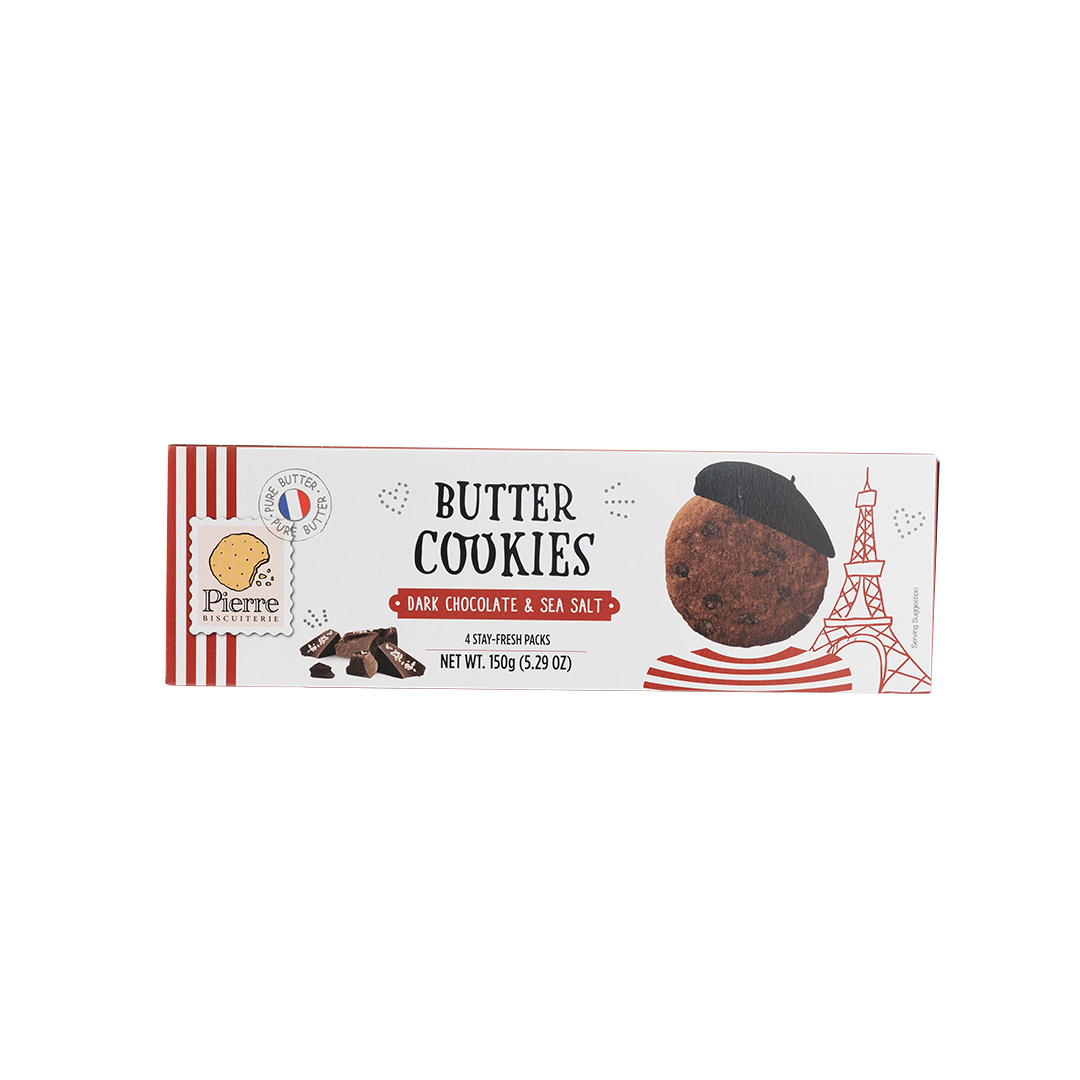 Pierre Biscuiterie Dark Chocolate & Sea Salt Butter Cookies 150g