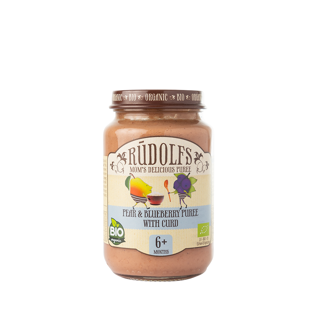 Rudolfs Pear & Blueberry Puree with Curd 6+ Months Stage 2 190g