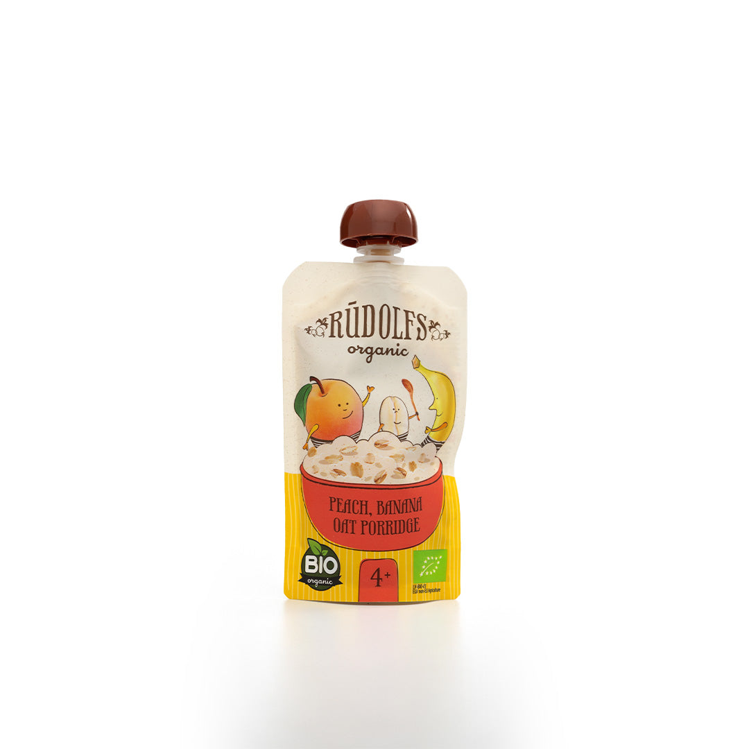 Rudolfs Organic Peach, Banana Oat Porridge 110g