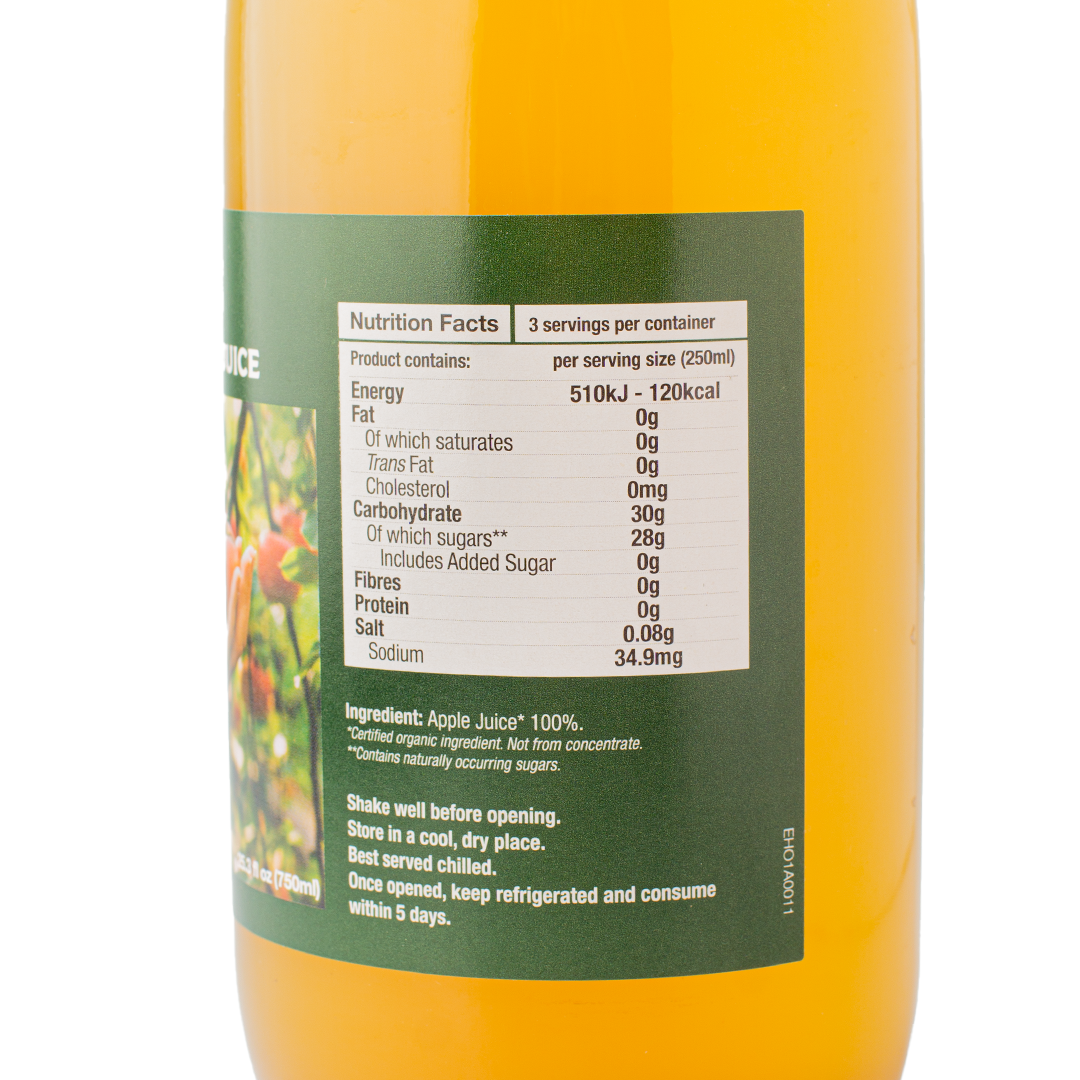 Healthy Options Organic Apple Juice 750ml