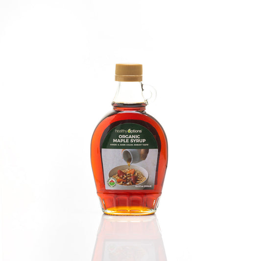 Healthy Options Organic Maple Syrup, Grade A, Dark Color, Robust Taste 250ml