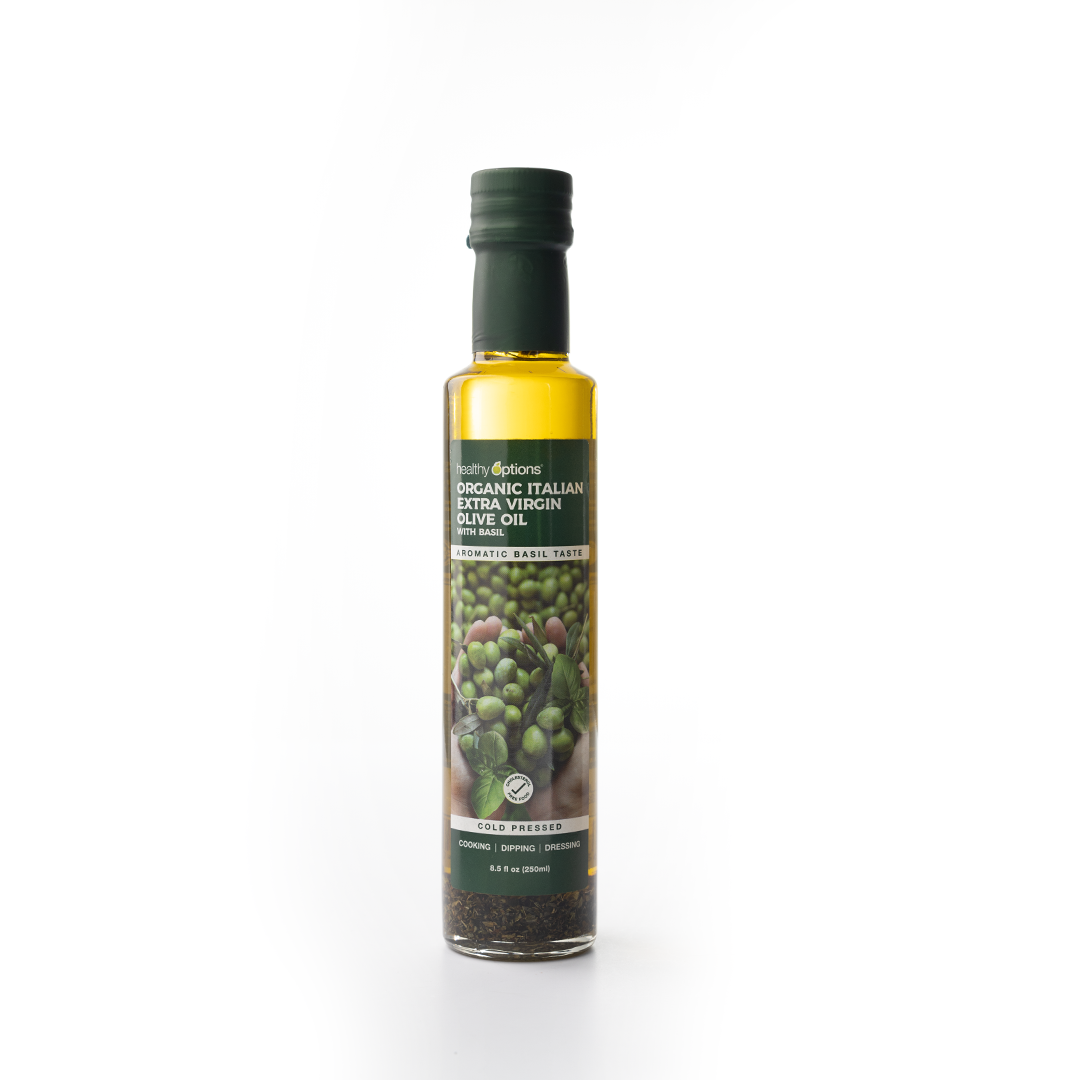 Healthy Options Organic Italian Extra Virgin Olive Oil with Basil 250ml
