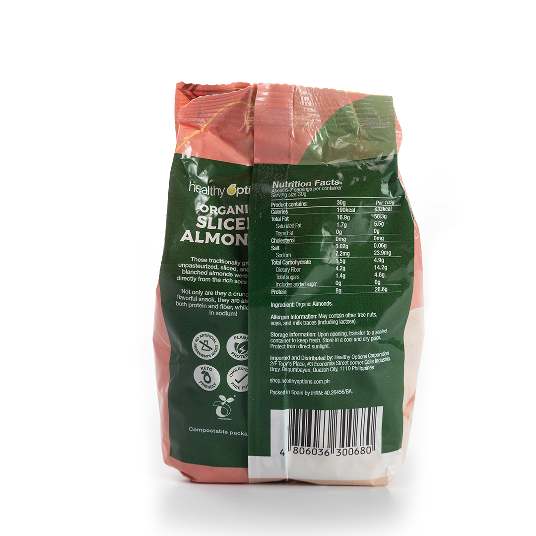 Healthy Options Organic Sliced Almonds 200g
