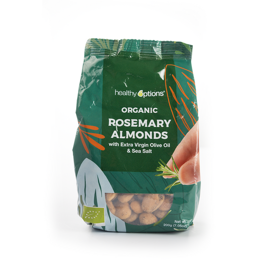 Healthy Options Organic Rosemary Almonds with Extra Virgin Olive Oil & Sea Salt  200g
