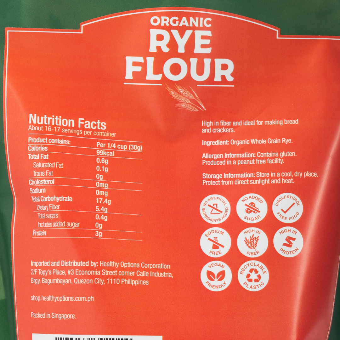 Healthy Options Organic Rye Flour 500g