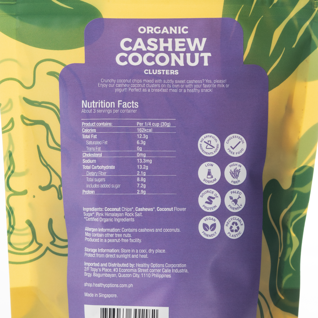 Healthy Options Organic Cashew Coconut Clusters 90g