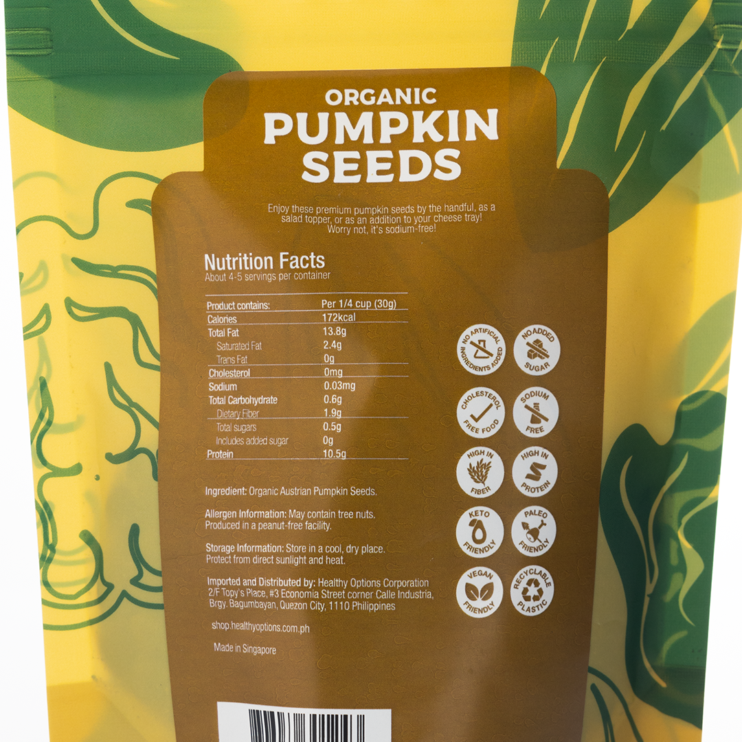 Healthy Options Organic Pumpkin Seeds 142g
