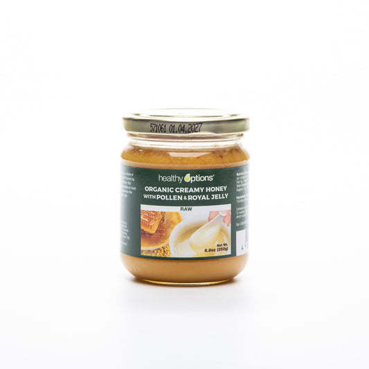 Healthy Options Organic Creamy Honey with Pollen and Royal Jelly 250g