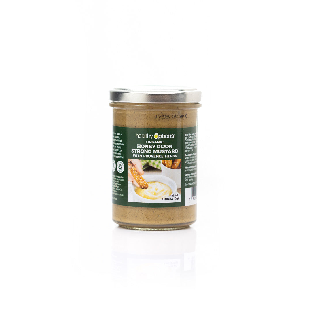 Healthy Options Organic Honey Dijon Strong Mustard with Provence Herbs 210g